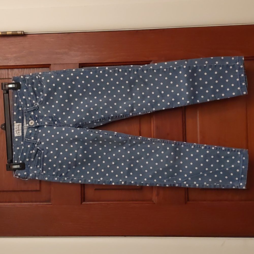 Aeropostale Polka Dot Lola Cropped Jegging Denim Jeans 3/4 Juniors